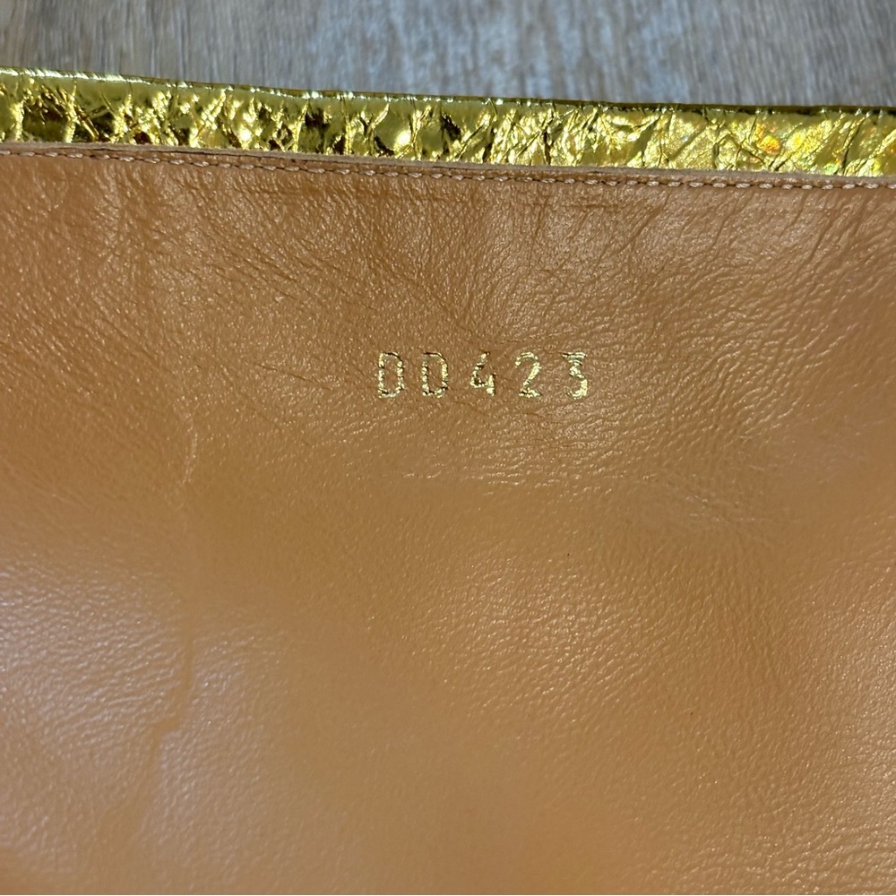 Dries Van Noten Gold Metallic Leather Statement Knee Boots Sz 36.5 - Picture 11 of 16